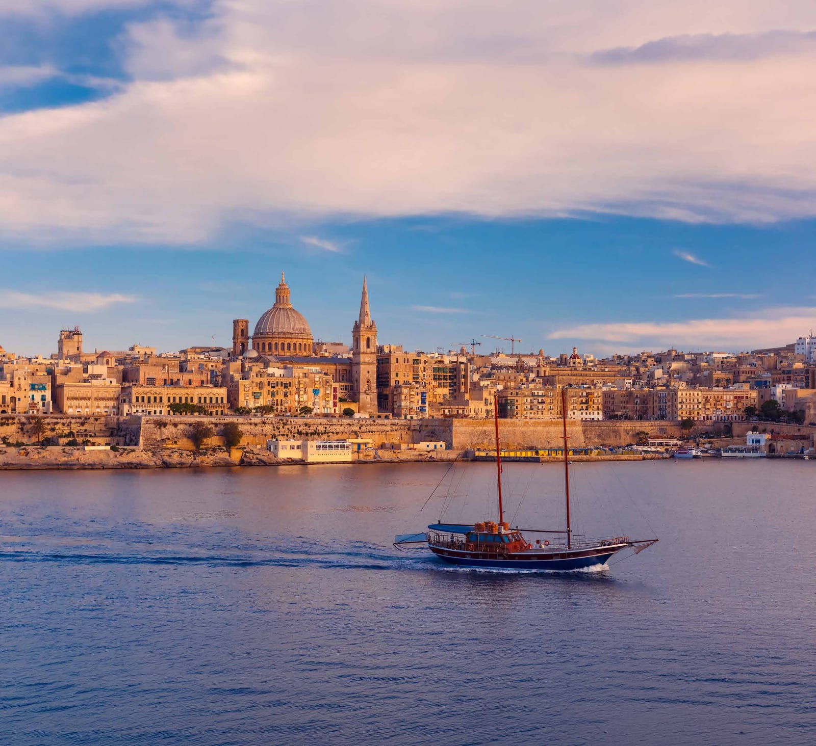 Valletta harbour at dusk