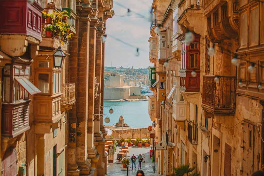Valletta street balconies